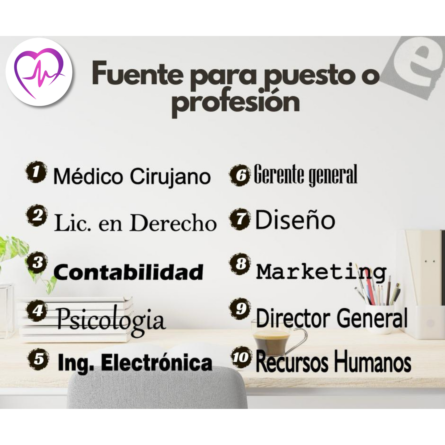 Placa de Escritorio Personalizable con luz integrada