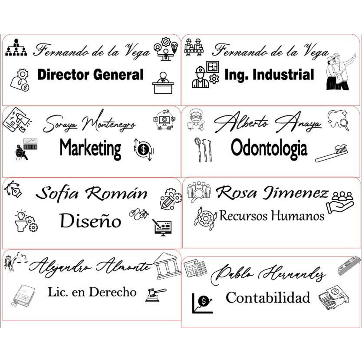 Placa de Escritorio Personalizable con luz integrada