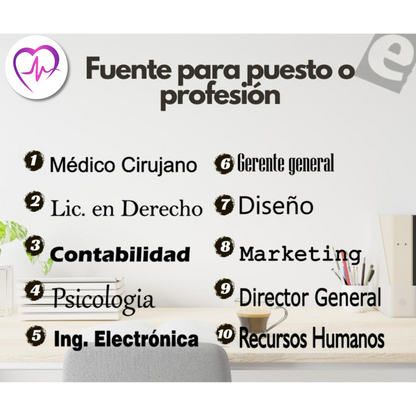 Placa de Escritorio Personalizable con luz integrada